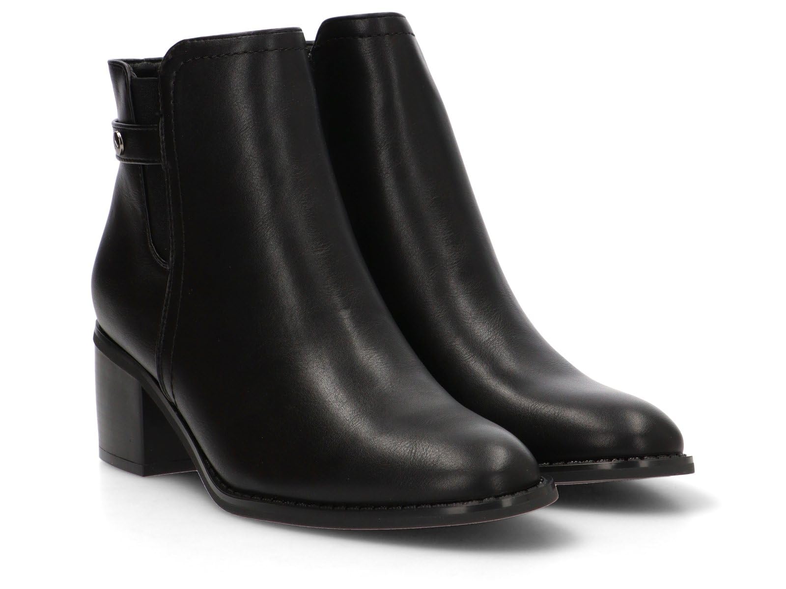 Etika ARMONY Botines de Tacón Ancho para Mujer, Botín Elegante con Detalle Plateado y Cremallera, Tacón Cómodo de 6cm, Modelo 30028