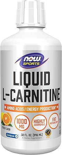 Sports L-carnitina líquida sabor cítrico 1000 mg 32 fl oz 320fl oz NOW Foods