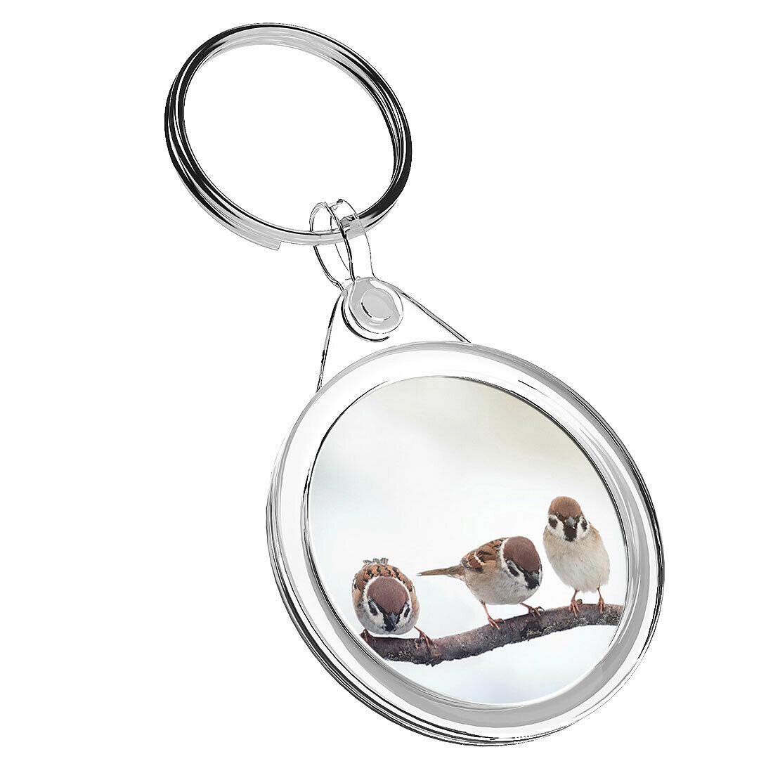 Destination Vinyl Keyrings Unisex Kids Multi 1 X Cute Sparrow Finch Birds - Keyring Ir02 Mum Dad Kids Birthday #8142
