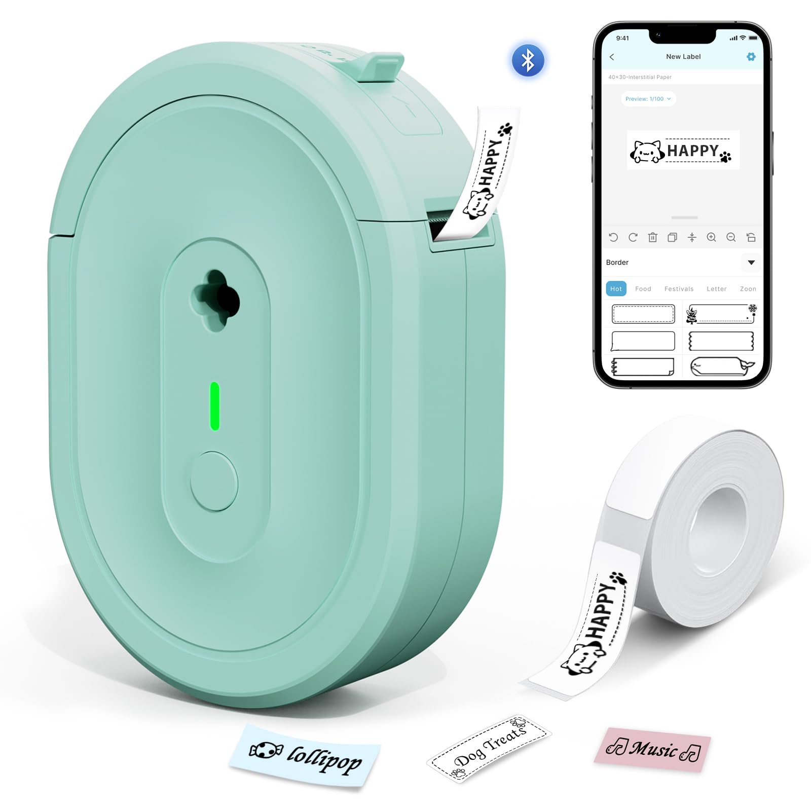 Anycash Label Maker Machine with Tape, N12 Bluetooth Mini Label Makers, Portable Labels Printer Wireless Labeler for Home Office School Kids Items Organization