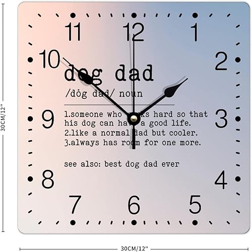 Miniatura 193 de Reloj de pared cuadrado de PVC con definición de contador, refranes motivacionales, reloj de pared grande, descripción de la palabra, 12 pulgadas