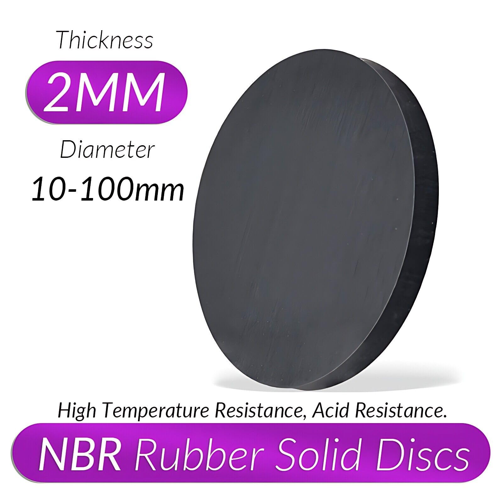 2mm Thickness Multi Use Flat Round NBR Rubber Disc Buffer Stop Damper (100,70mm x 2mm)