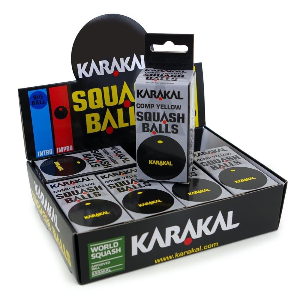 Karakal 12 Balles de Squash Point Jaune