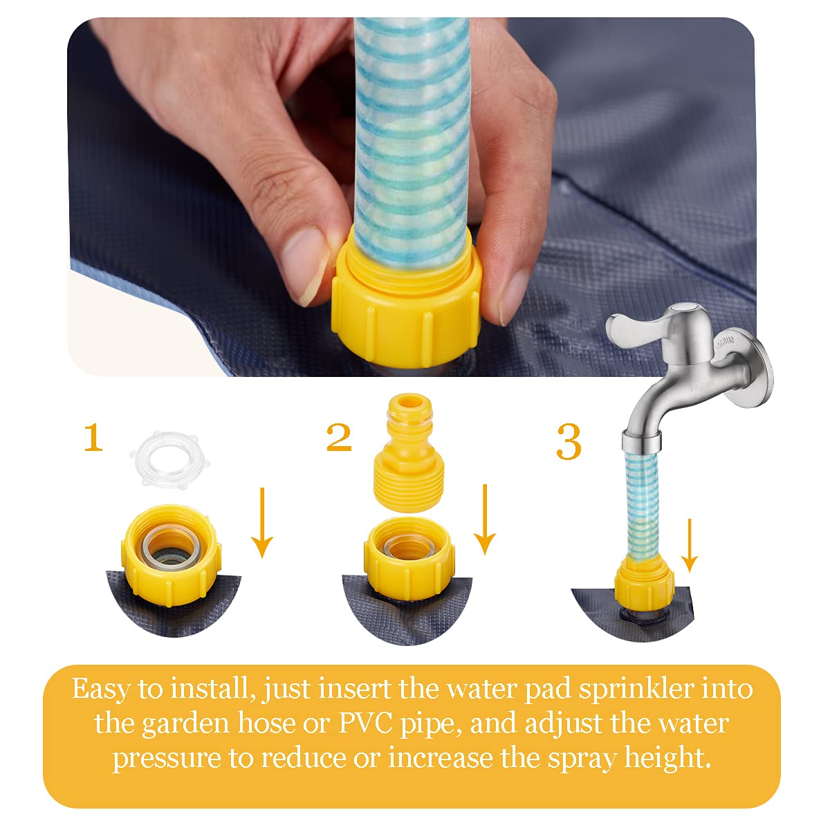 Vasca per Cani, Materassino per Giochi D'Acqua, Vasca per Cani Fashionable, Sprinkler Pad Piscina, Bagno per Animale Piscina Realizzato in Materiale PVC Ecologico