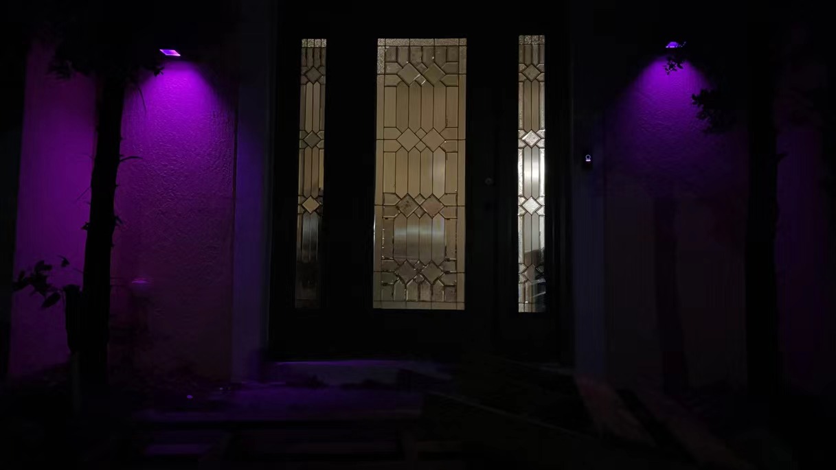 Image of rosykite Smart Outdoor Wall Lights, RGB Color Changing Up Down Sconce 13 inch | Daily Lighting, Dimmable, Tunable White, Aluminum Exterior Lights for Porch , 4 Replace RGB+CCT Bulb, 1300LM, APP Alex Remote
