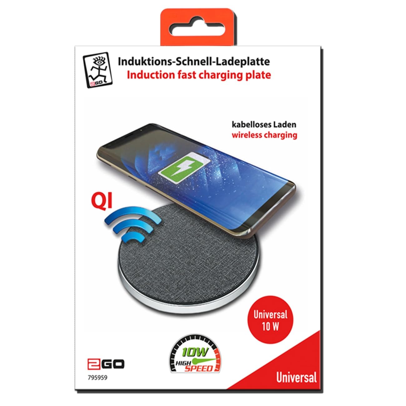 Chargeur rapide 2GO induction 10W gris haute performance