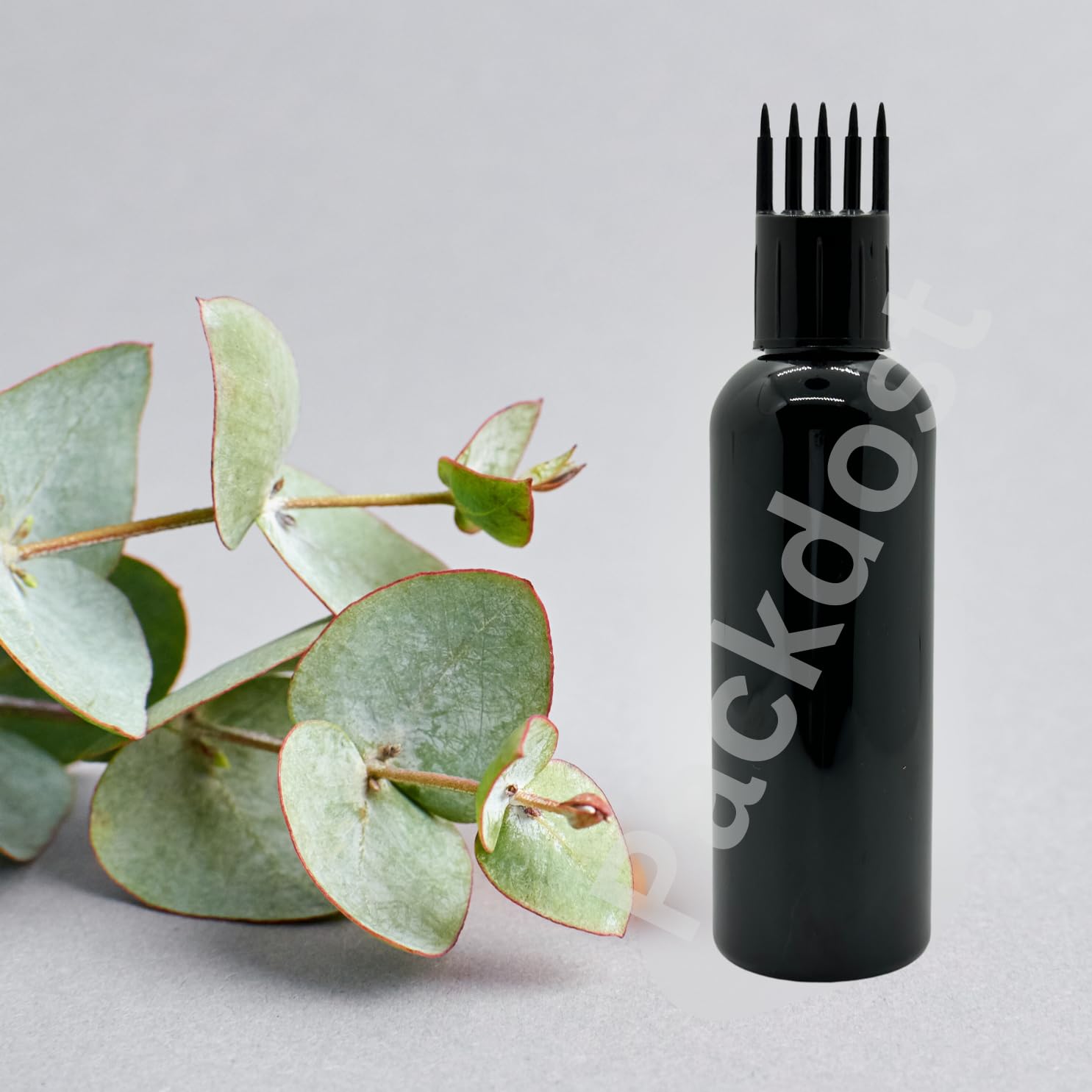 Packdost 100 Ml Empty Hair Root Comb Applicator Oil Shampoo Comb Refillable Cylindrical Black Bottle With Applicator Cap - Set Of 20 - Image 3 thumbnail