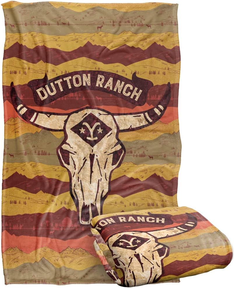 Yellowstone Blanket, 36"x58" Skull Mountain Pattern Silky Touch Super Soft Throw Blanket