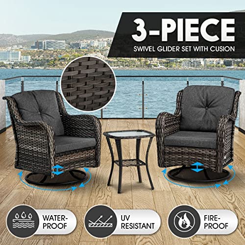 image for AUSWAY Garden Lounge Set 3 Pcs Outdoor Furniture Setting Backyard Pati