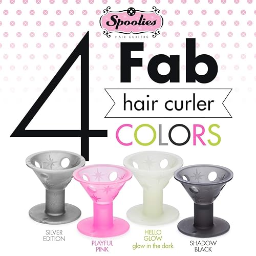 Miniatura 8 de Rizadores para el cabello Spoolies, 12 piezas, Negro shadow