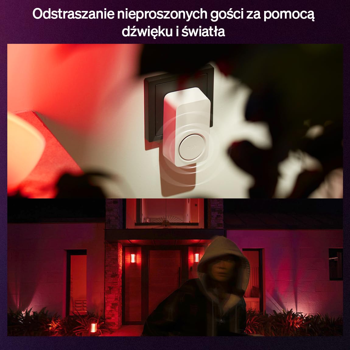 Philips Hue Secure Inteligentny dzwonek wideo i dzwonek do drzwi, rozdzielczość 2K, szeroki kąt widzenia, detekcja ruchu, możliwość dwukierunkowej rozmowy, powiadomienia w czasie rzeczywistym