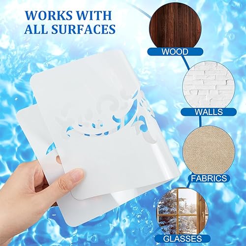 Vista 102 de INFUNLY Plantillas de pared de mandala para pintar paredes reutilizables de azulejos, plantillas de piso de concreto de 12 x 12 pulgadas para pintar