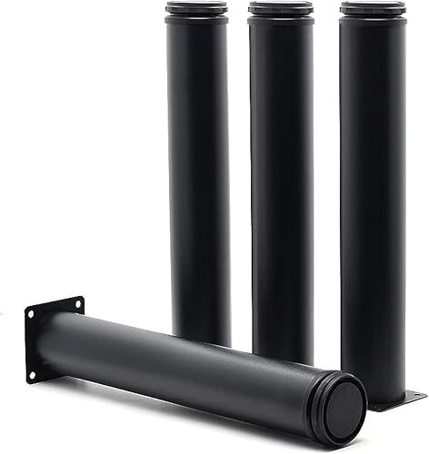Miniatura 26 de Patas de metal de 2 pulgadas para muebles, patas ajustables de acero inoxidable, patas de metal negro, patas redondas de gabinete para mesa de café