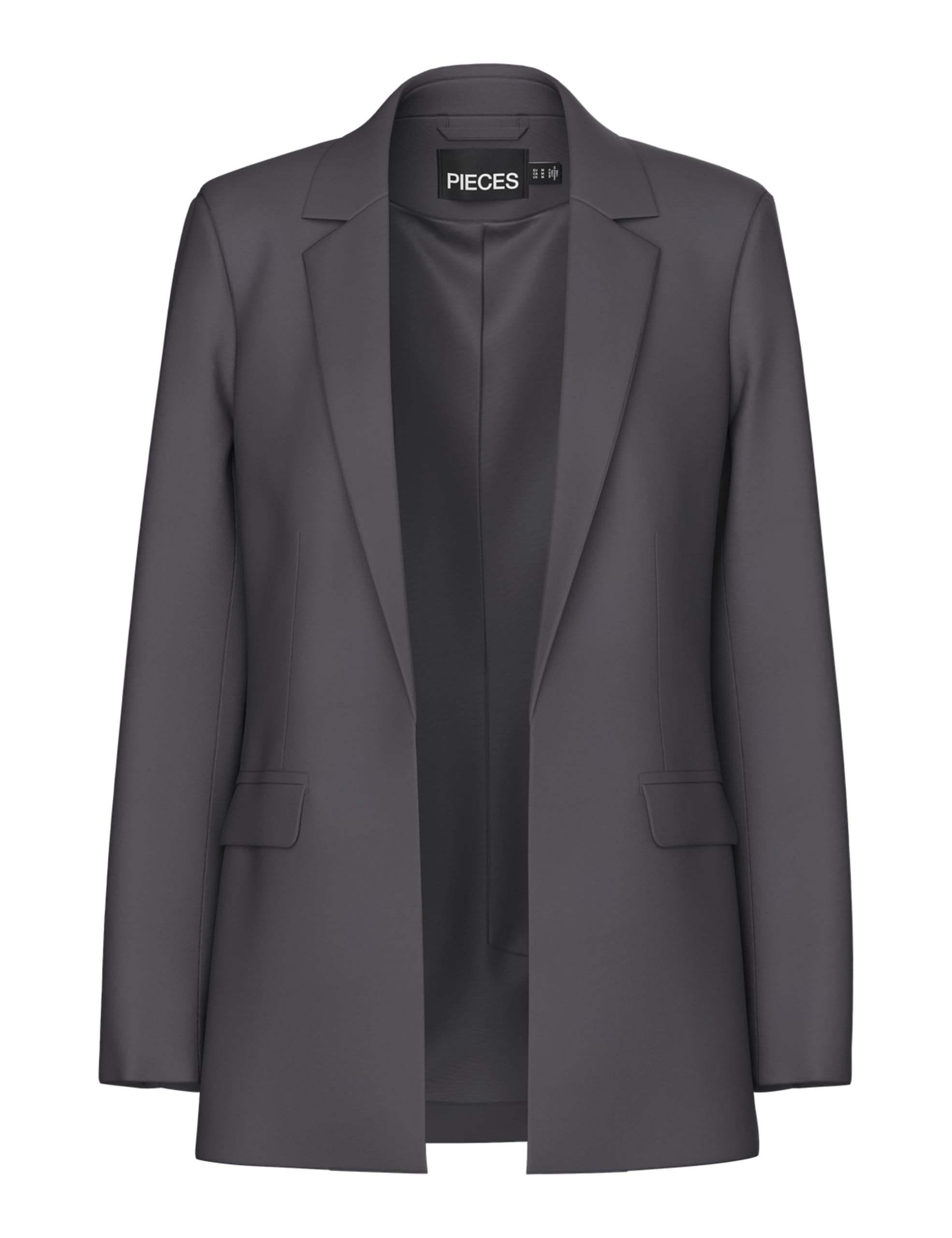 PIECES Pcbozzy Ls Loose Blazer Noos Bc Blazer, Grigio (Magnet), M Donna