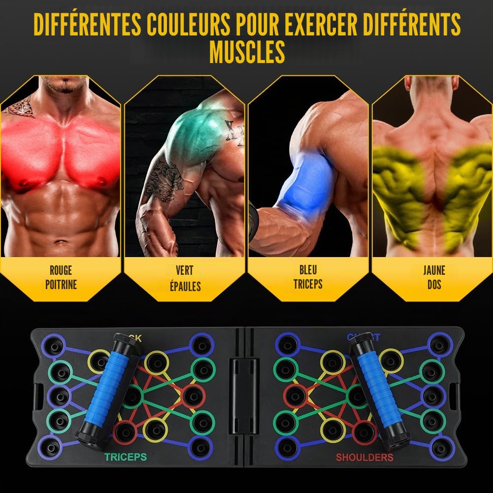 Flintronic 12/13/24/28 en 1 Planche Push up, Push Up Board Pliable, Planche a Pompe avec Poignées, Planche Pompe à Domicile Portable pour Pratiquer épaules, Poitrine, Entraînement Complet du Corps