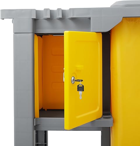 Miniatura 5 de Dryser Carrito de limpieza comercial con ruedas - Carrito de limpieza con gabinete con cerradura de llave
