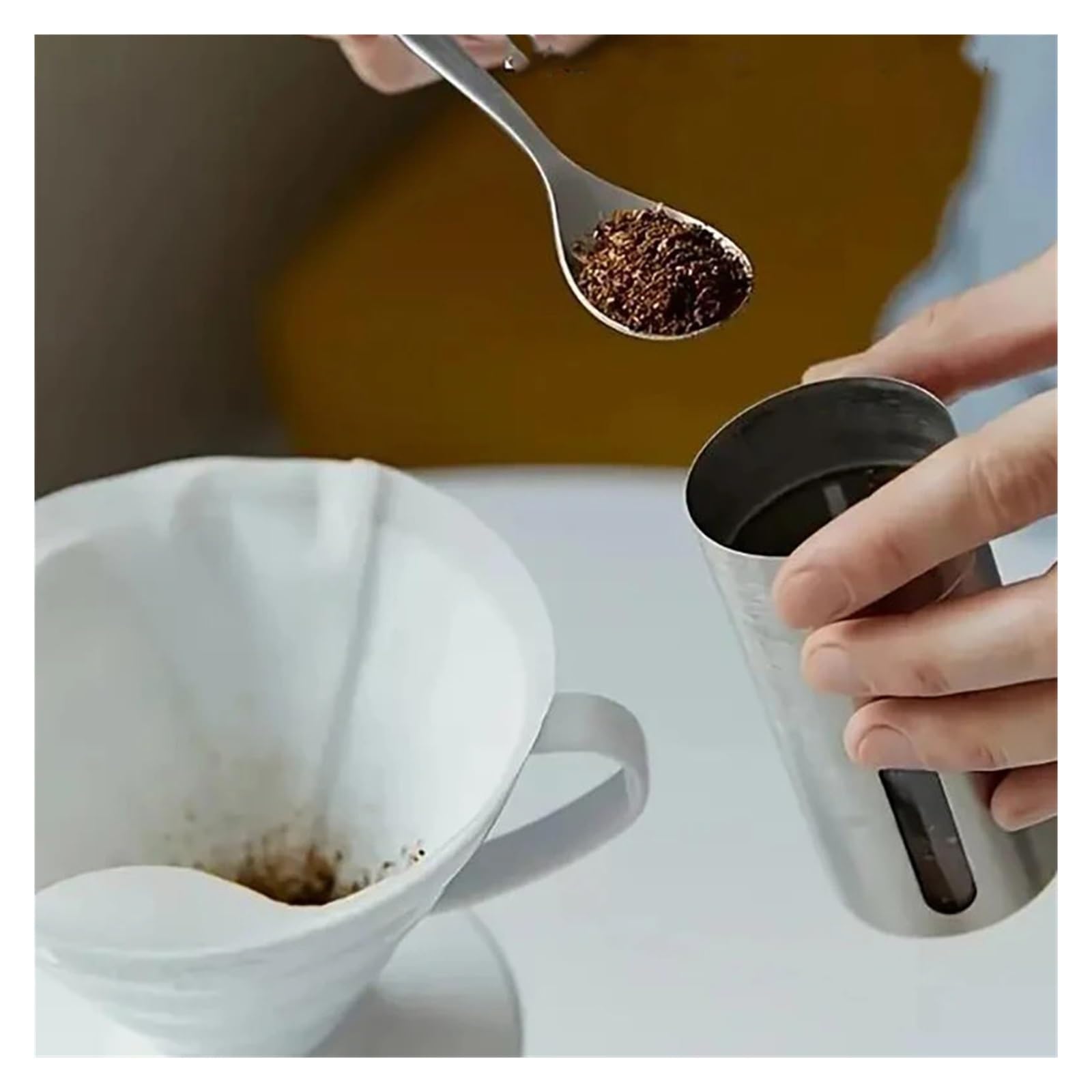 400 unidades de papel de filtro de café V01/V02 de alta eficiencia for cafeteras de goteo manual y cafeteras americanas.(400pcs WHITE,V02(2-4 servings))