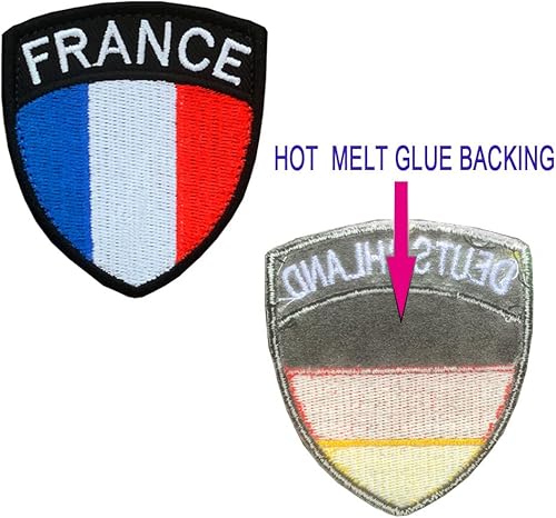 Miniatura 2 de 2 piezas de parche de bandera de escudo de Francia bordado, apliques bordados para coser en Gaule Français Shield Parche de emblema nacional para