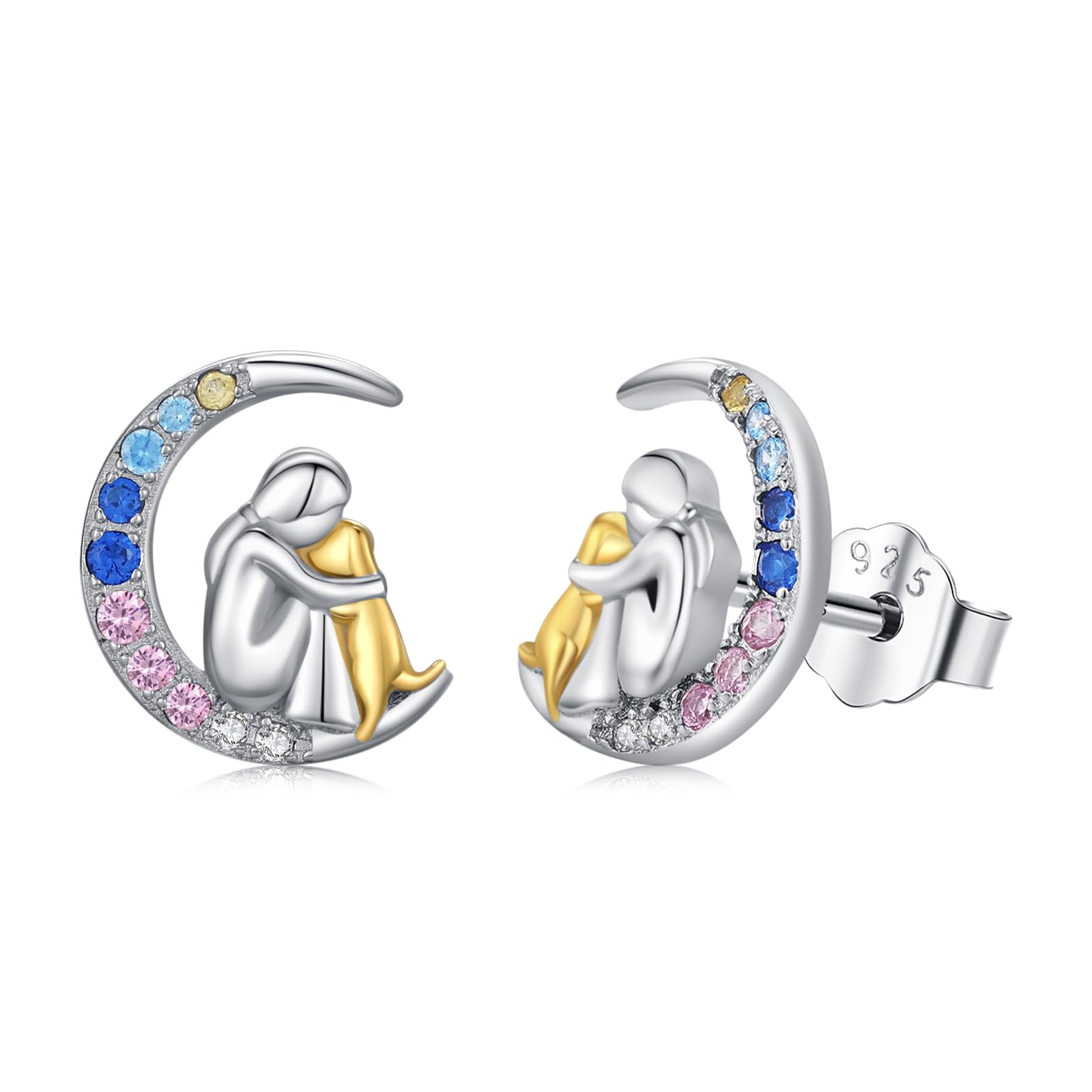 925 Sterling Silver Dog Earrings Cute Animal Puppy Stud Earrings Dog Jewelry Gifts for Women Girls Pet Lover Hypoallergenic Earrings for Sensitive Ears