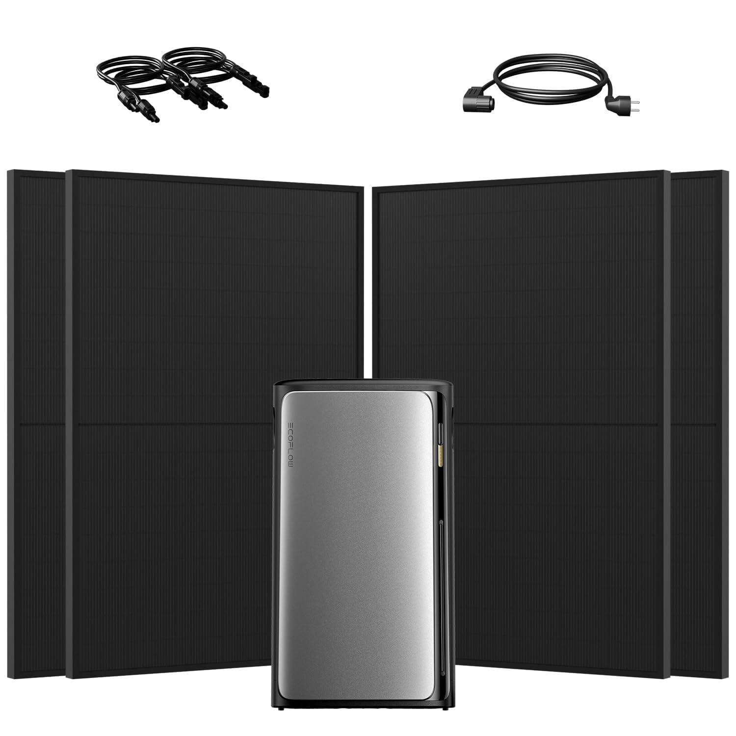 Powerness® All in One 1820W Balkonkraftwerk mit Speicher 1920Wh, ECOFLOW STREAM Ultra mit 4 MPPT, Zubehör Komplettset, 4× 455W Full Black Bifaziale Solarmodule, Plug & Play (0% MwSt)