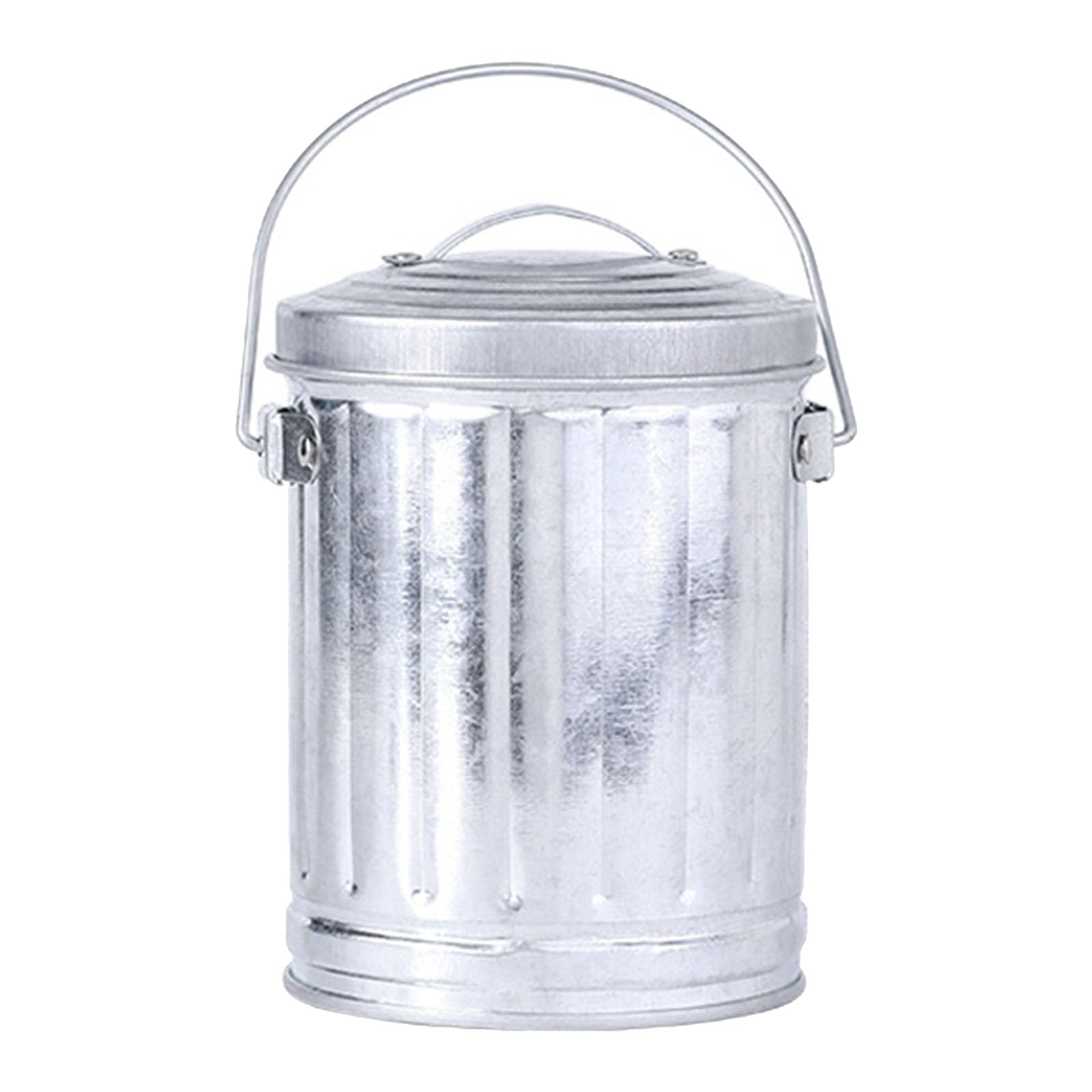 Kalttoy Galvanized Iron Ashtray with Lid for Desktop Decoration Multiuse Home Decorative Ashtray Trash Bin for Various Occasion Desktop Trash Bin