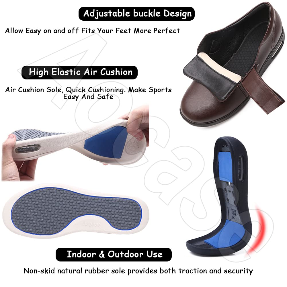 Zapatillas Pie Diabetico Verano Hombre, Zapatilla Confortina Rejilla Extra Ancho Especial para Hombre y Mujer Pies Delicados Sandalias de rehabilitación Stretch 06,Negro,37.5 EU