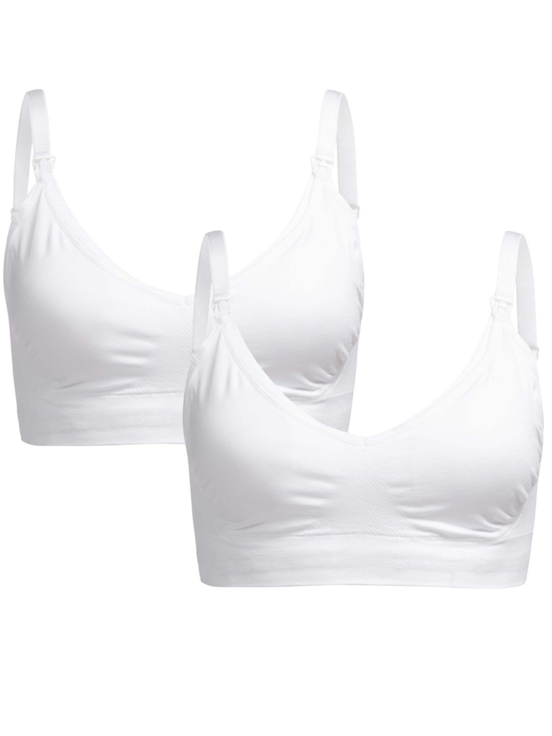 Herzmutter Reggiseno da Allattamento Senza Ferretto - incl. estensore del Reggiseno - Senza Cuciture - Reggiseno da Allattamento Comfort Imbottito - Nero-Bianco-Beige - 5200 2.0