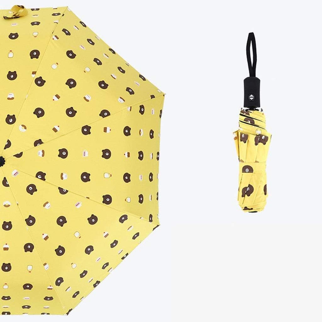 Chengchong 傘自動日傘漫画パターン日焼け止め折りたたみ滑り止めハンドル持ち運びに便利な雨滴デザイン 耐風傘 Color 12 ファッション小物