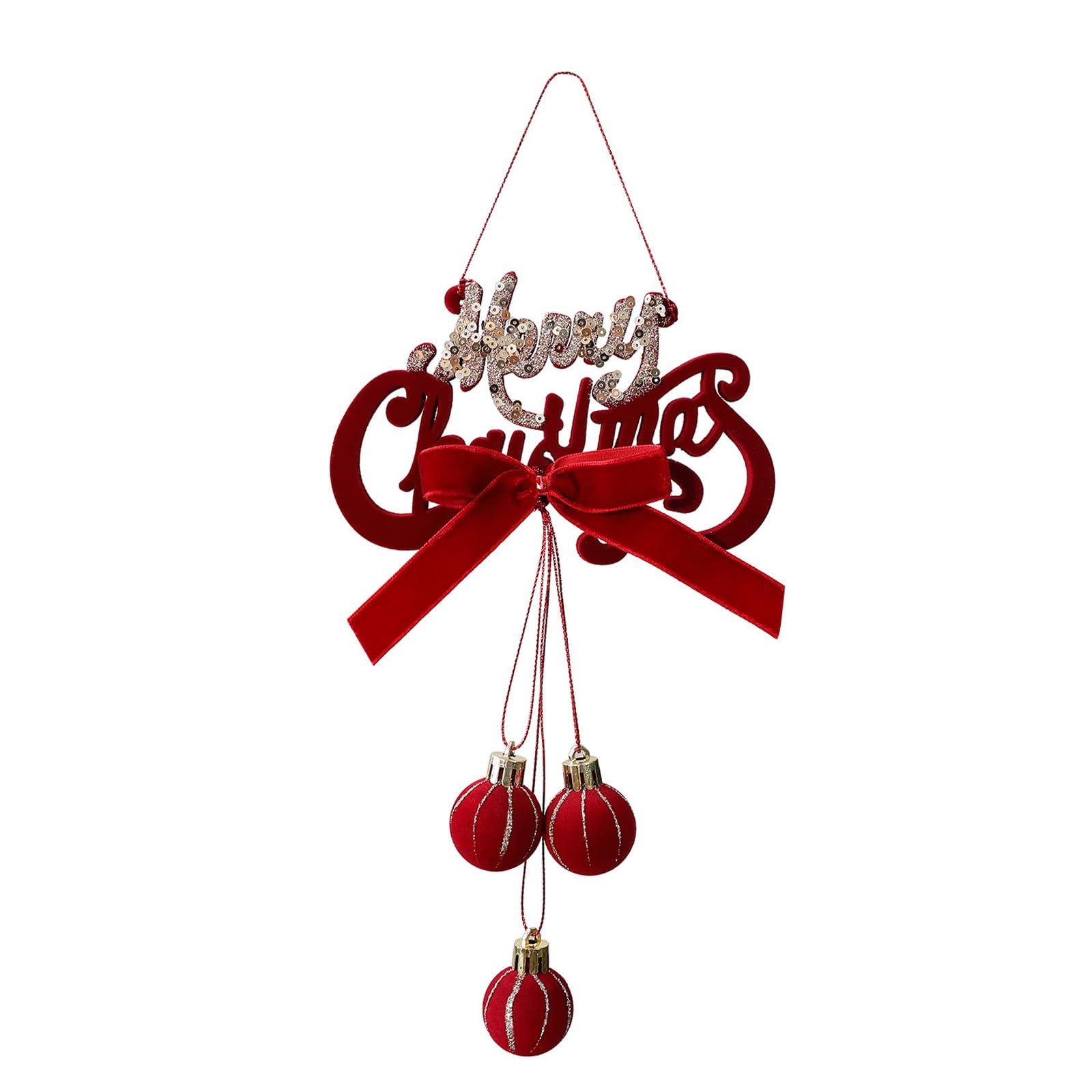 Tsophreniq Shatterproof Velvety Bells Hanging Ornament Christmas Bells Decorations for Tree Wreath Mantel Window Decorations