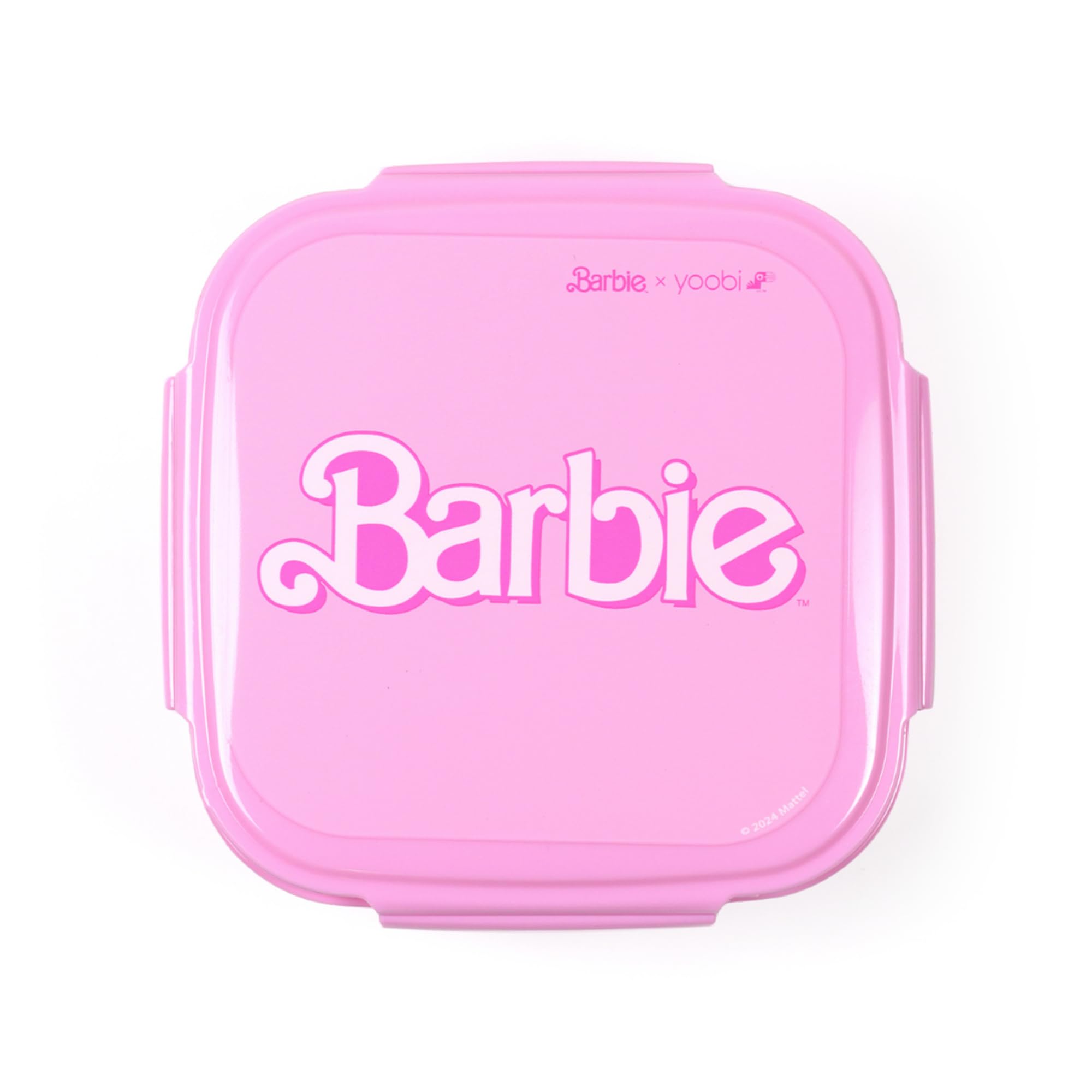 Yoobi Barbie X Pink Bento Box & Ice Pack – 3 Compartment Lunch Box, Dishwasher & Microwave Safe Food & Snack Container for Kids & Tweens – BPA & PVC Free Leakproof