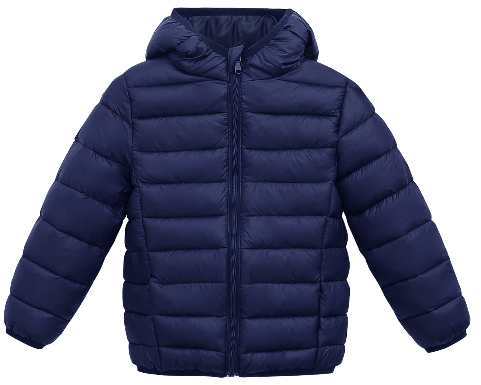 Happy Cherry Kids Down Jacket Winter Warm Hooded Zipper Packable Windproof Down Coat 3-9T
