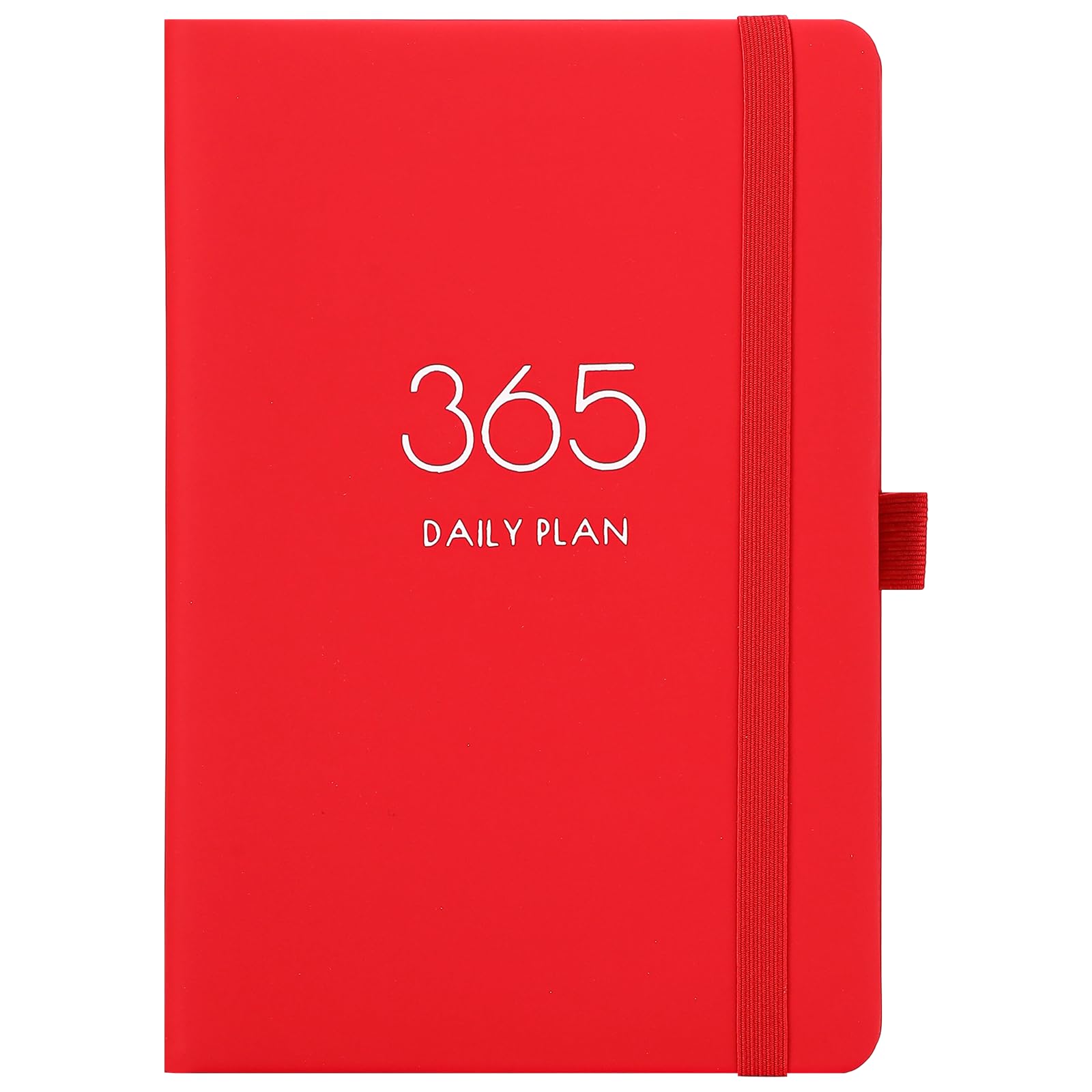 Diary 2027, A5 2027 Diary Day Per Page,Daily Planner,Plan Your Year from Jan. 2027 to Dec. 2027 with Monthly Tabs, Colorful Side Design, Pen Loop and Back Pocket (Red)