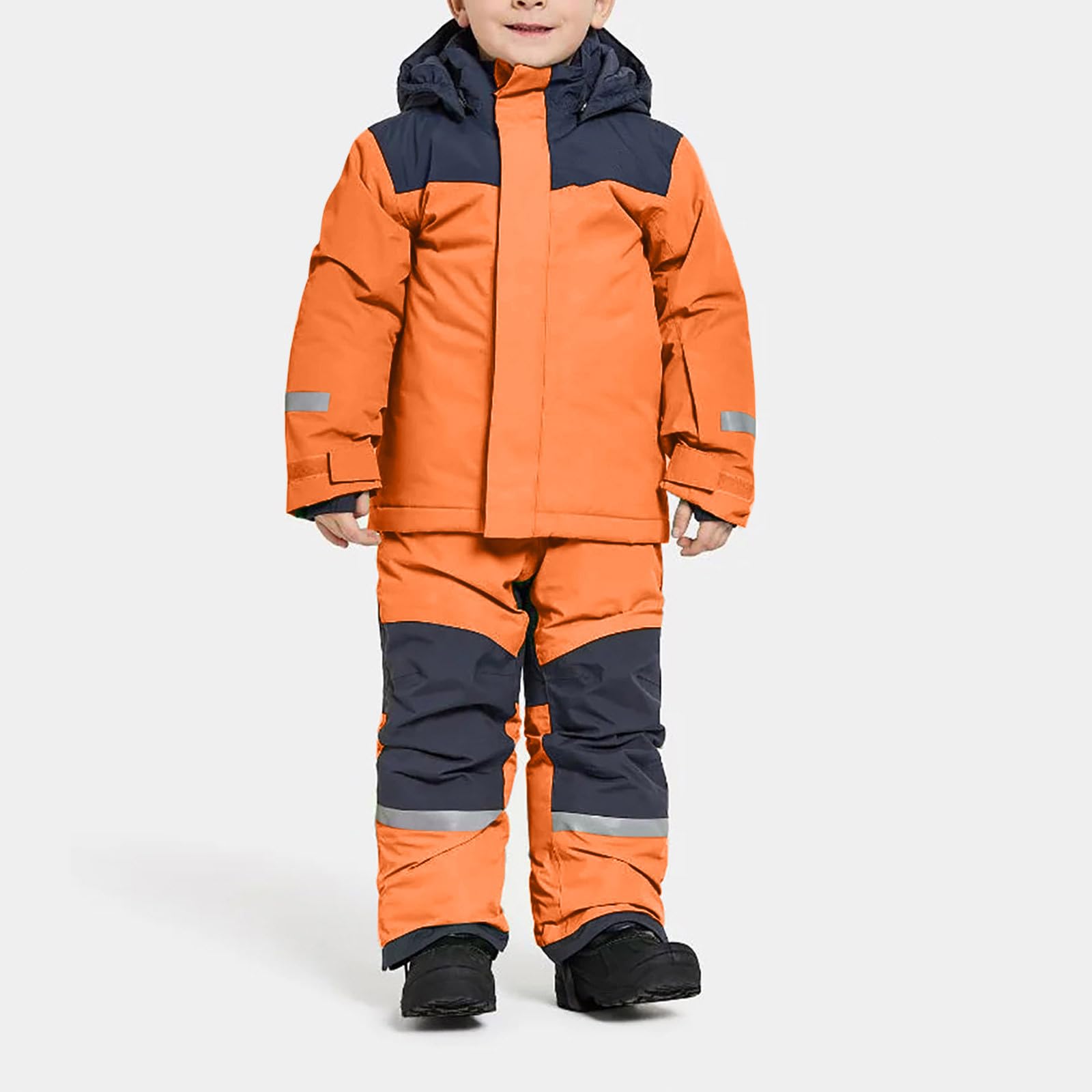 EMATOP Skianzug Kinder 2-Teilig Skijacke mit Kapuze + Skihose Schneeanzug | Zweiteiler Softshellanzug, Winddicht Wasserdicht Winteranzug, Sport Matschanzug Outfits, für Jungen Mädchen Outdoor