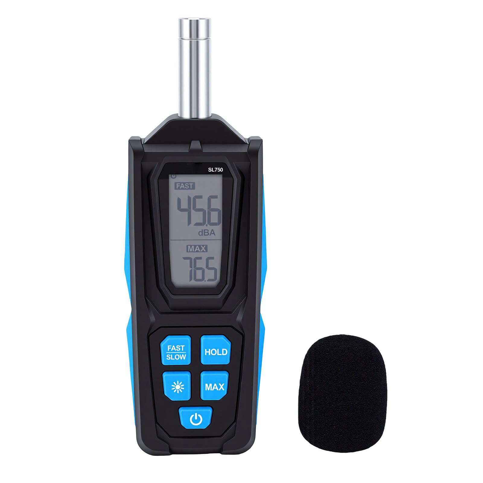 Hancaner Medidor de Ruido Medidor de Decibelios 30-130dB Ponderación A y C | con retención de datos Pantalla LCD retroiluminada para monitoreo de ruido de fábrica en la oficina en el hogar