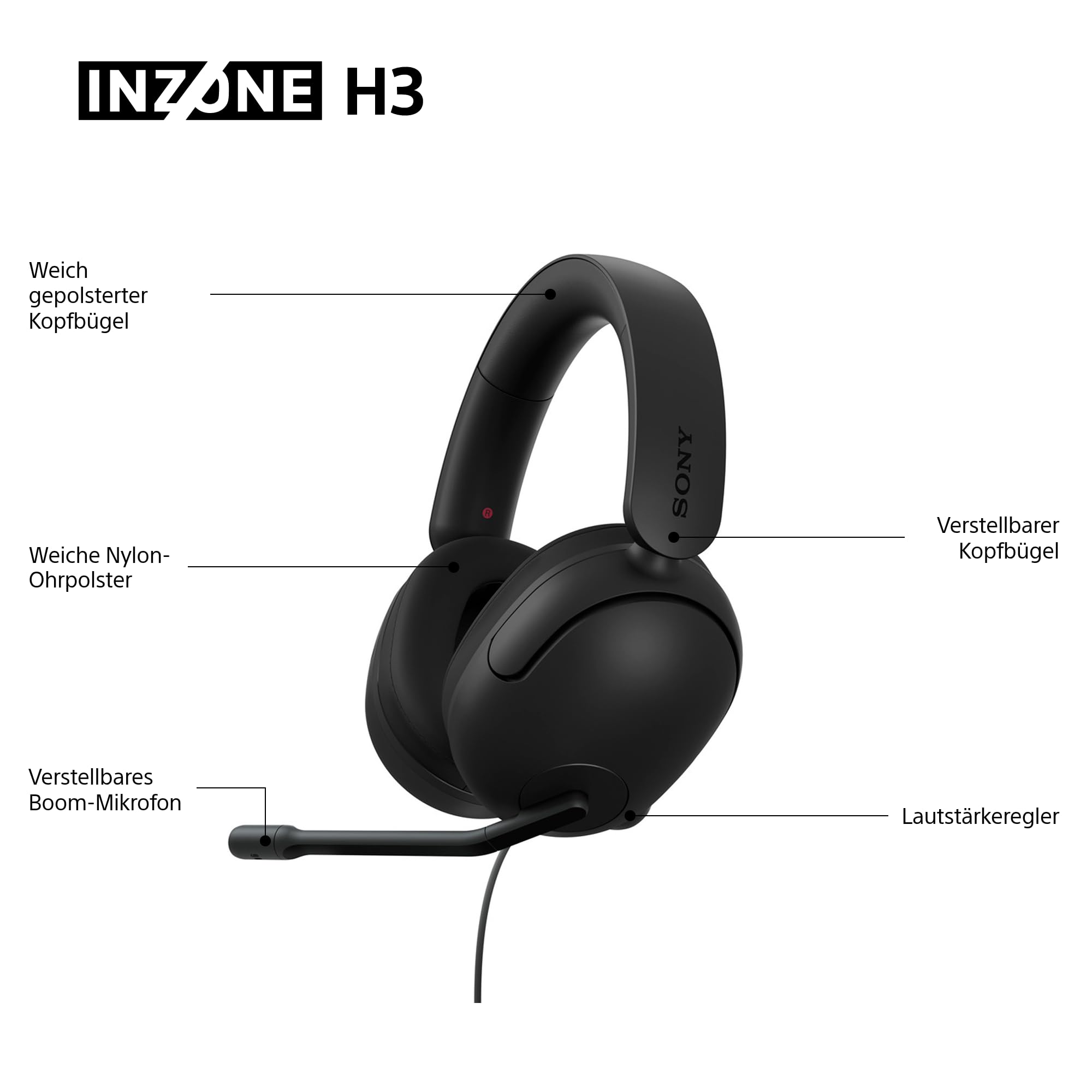 Sony INZONE H3 Gaming-Headset (Geräuschisolierung – Bild 6
