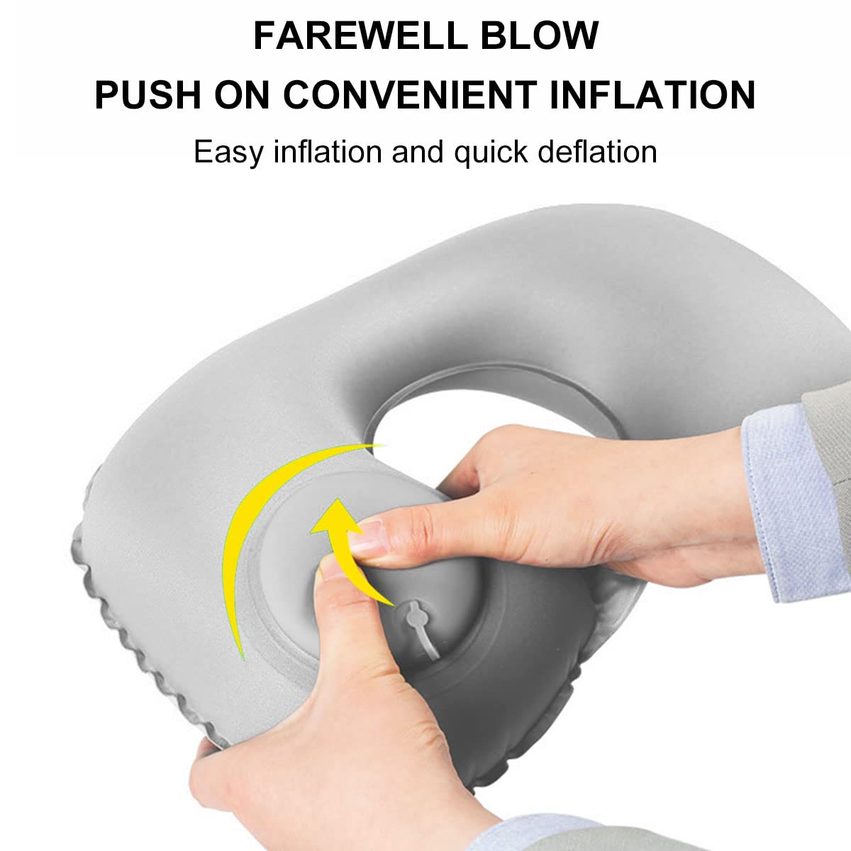 Cuscino Cervicale Gonfiabile Da Viaggio - Ultraleggero E Regolabile | Per Aereo E Auto - Foto 4