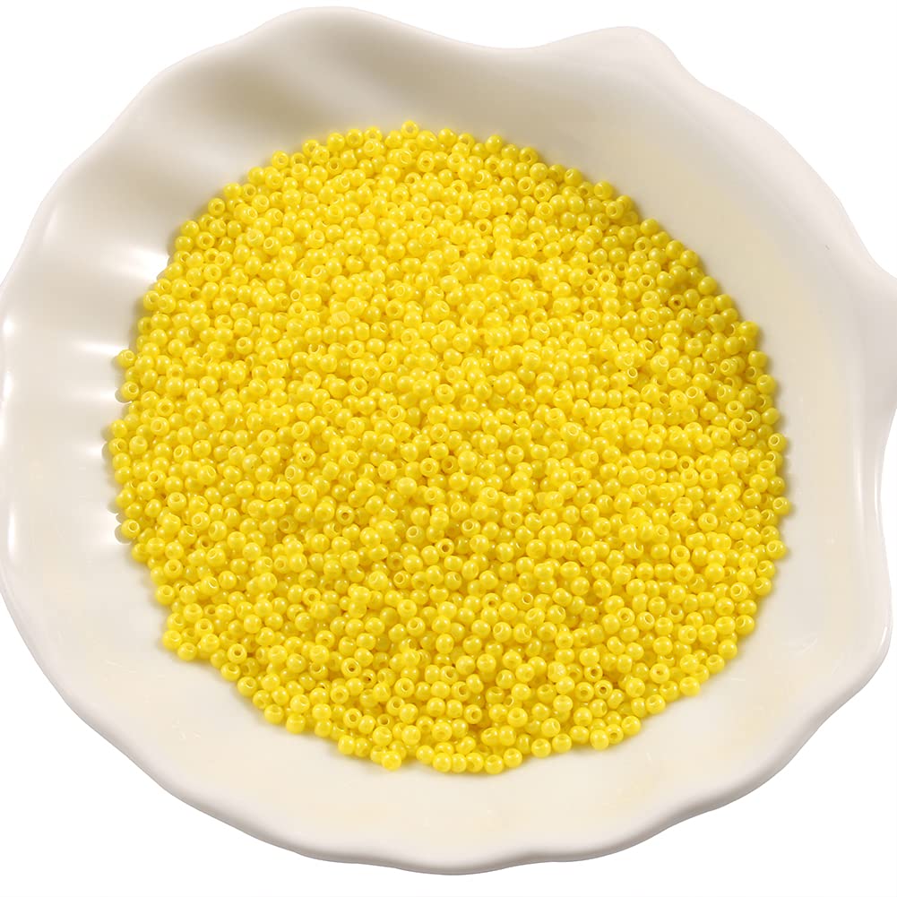 MURUI QZX1 Colorful multicolor 2mm 2000pcs Czech glass beads for bracelet necklace earrings jewelry DIY seed beads material YC0409 (Color : Yellow, Item Diameter : 2000pc)
