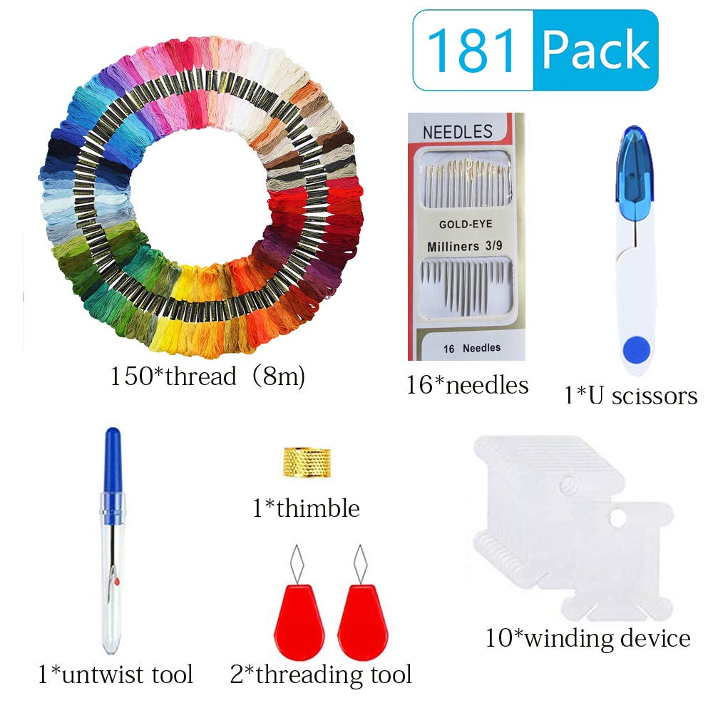 Kit Filo Ricamo 150 Colori - 181 Pezzi Per Punto Croce, Braccialetti Amicizia, Fai Da Te