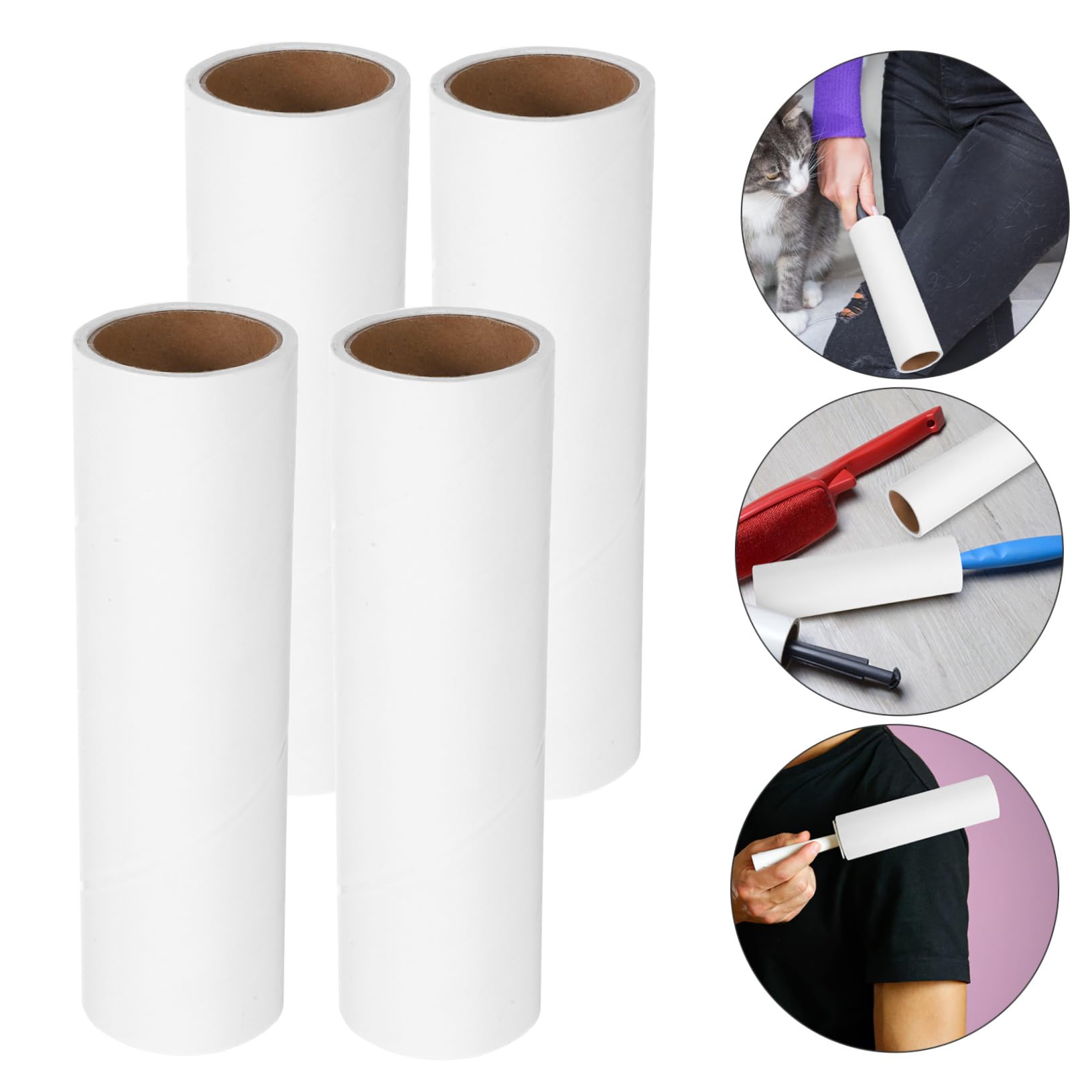 Recambio de Rodillo Quitapelusas Adhesivo para Ropa 10 Rollos | Papel Blanco, 50 Hojas por Rollo, para Pelo de Mascotas, Formato Reutilizable y Versátil