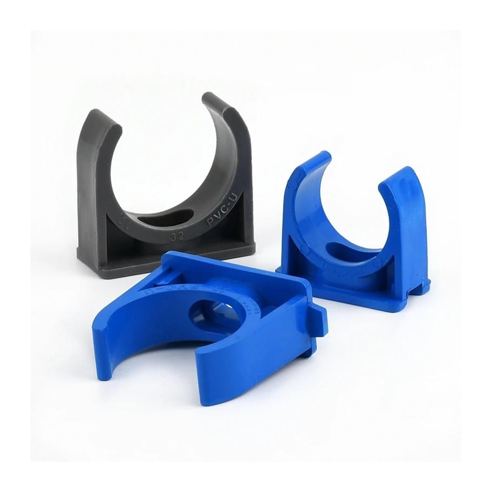 Abrazaderas de PVC en forma de U para, Abrazadera de tubo PVC en forma U, azul, varios tamaños, 5 piezas(110MM)