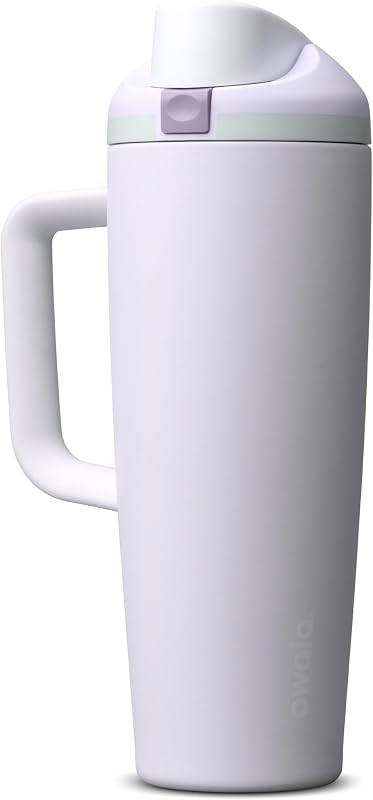 Botella de agua de acero inoxidable Owala FreeSip 30 oz al aire libre | Aislamiento de triple capa | Tapa a prueba de fugas con pulsador | Tapa de doble rosca para beber con la mano izquierda y derecha
