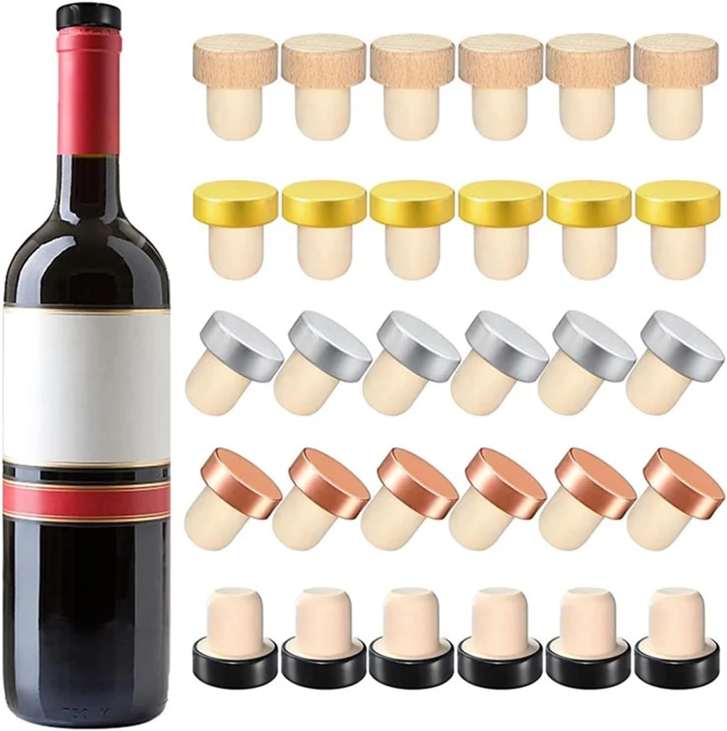Wine Stoppers 120PCS T Shaped Reusable Cork Replacement For Bottle Champagne And Beer Sealing To Keep Fresh