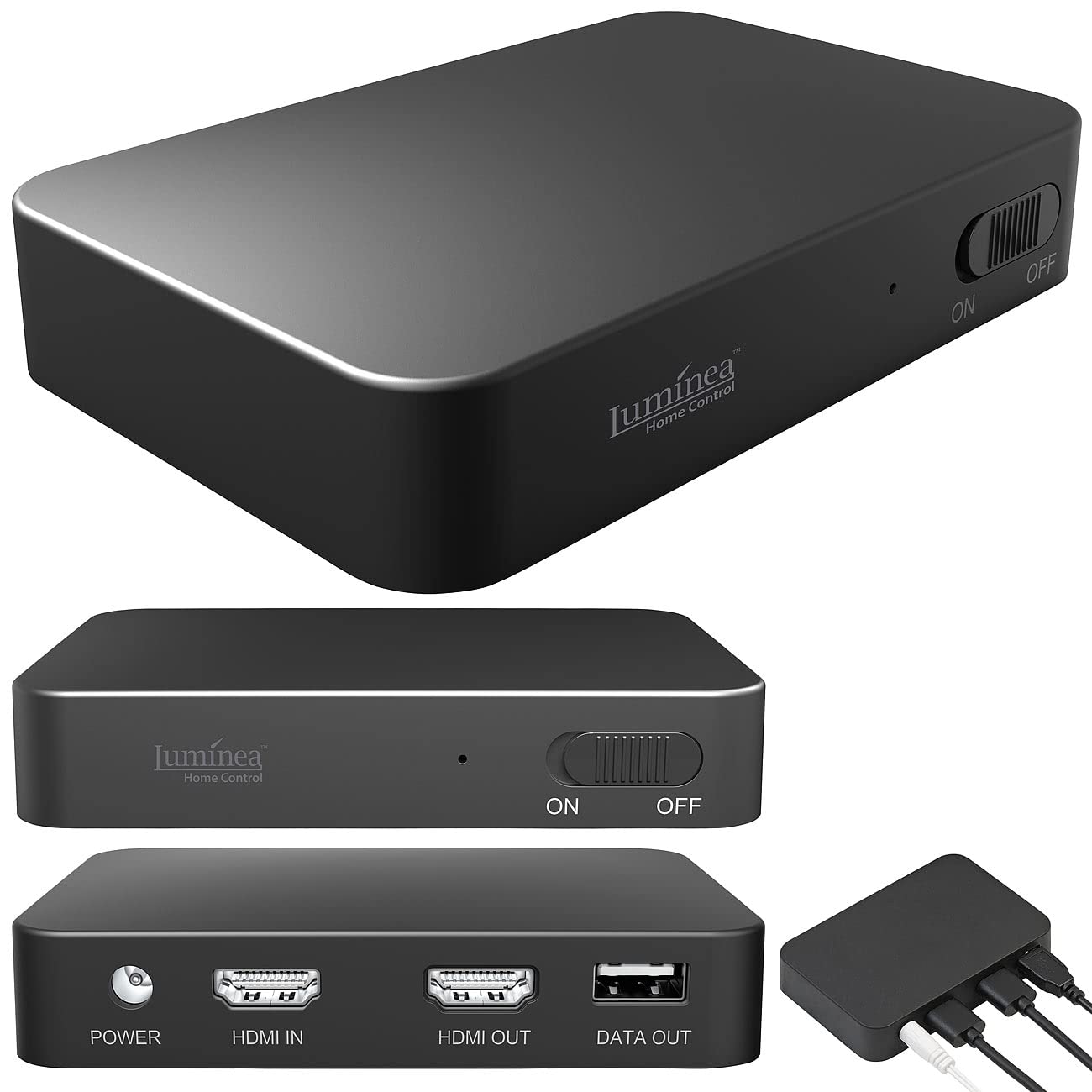 Luminea Home Control TV-Sync-Box HDMI con striscia LED RGBIC 3,8 m per TV 55-65", WiFi, 4K