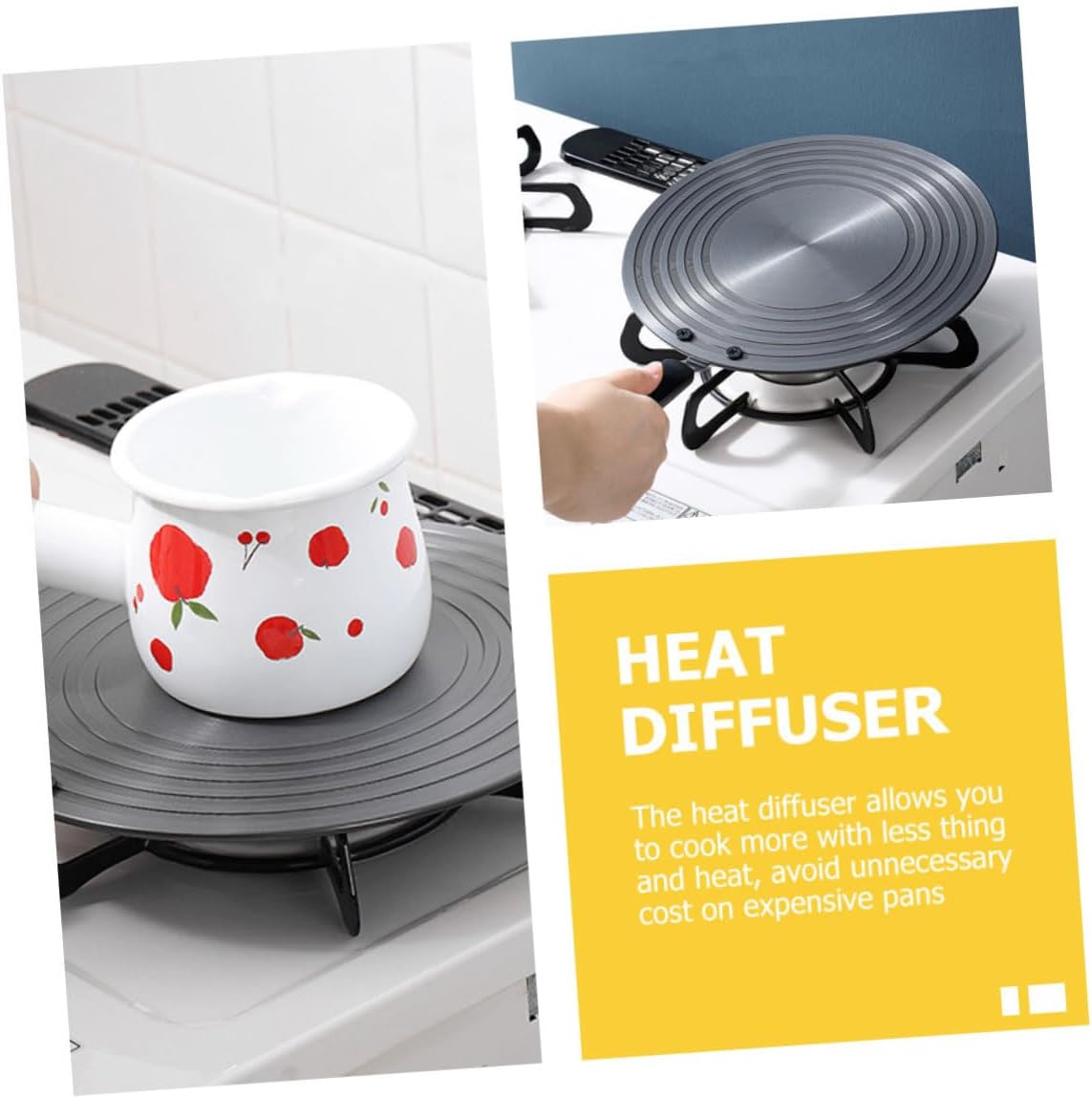 Unomor Metal Induction Plate Gas Stove Cover Heat Diffuser for Induction Cookers Even Heat Distribution Stove Accessories