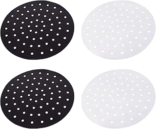 Doitool 4 szt. Silikonowe wkładki do frytkownicy nieprzywierające Air Fryer koszyk maty wielokrotnego użytku wkłady do parowania frytkownicy powietrznej kwadratowe okrągłe podkładki do pieczenia akcesoria 22. 9 cm