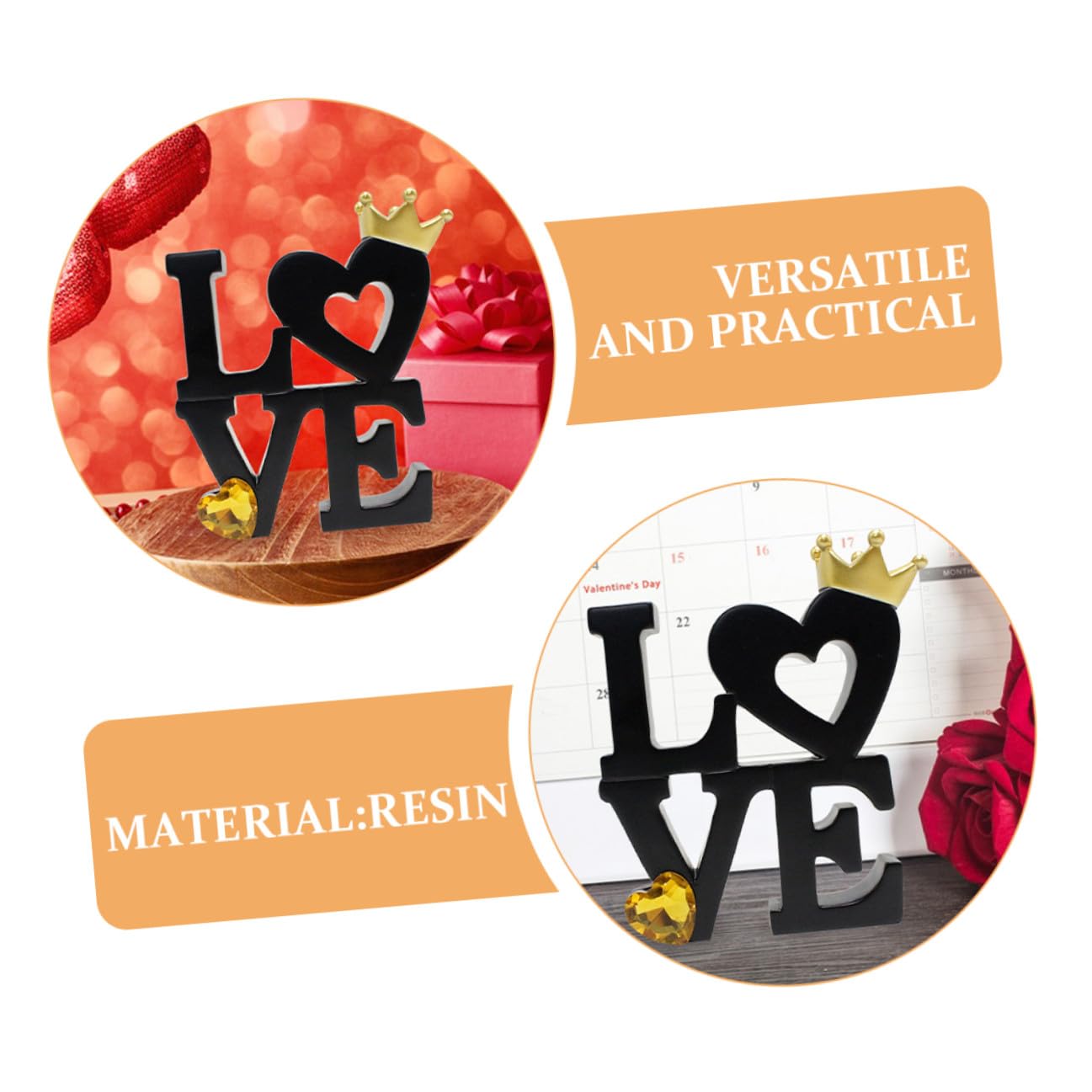 VICASKY Cartello da Tavolo Scritta Love in Legno Nero Decorazione da Tavolo Romantica per Matrimoni e San Decorazioni da Cucina Artigianali per Arredamento Casa