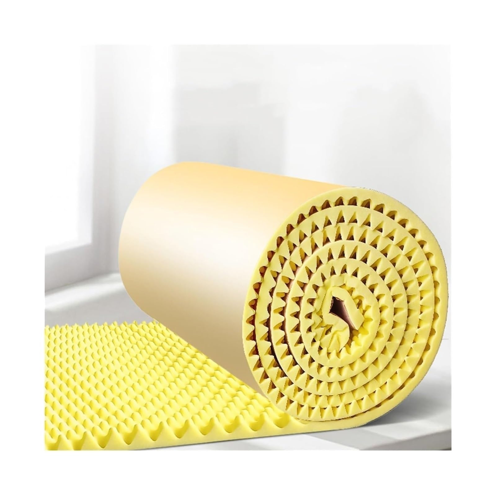 Rotolo di schiuma fonoisolante acustica, 5 m di spessore, autoadesiva, per studio, isolamento acustico, ignifugo, con cancellazione del rumore, in cotone (giallo, 35 m)