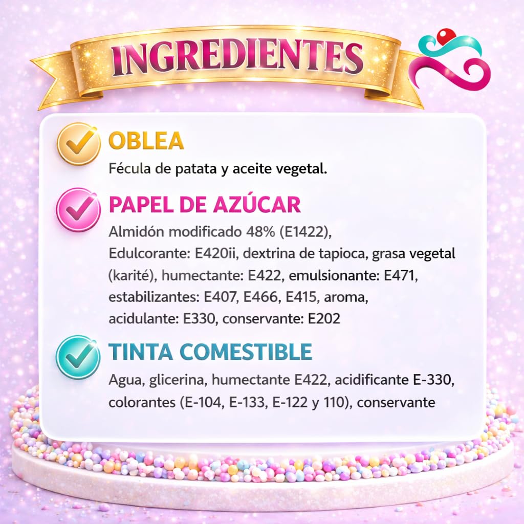 Imagen Comestible Personalizable para Tartas de Cumpleaños - Añade Foto, Nombre y Texto - Varios Tamaños Rectangular