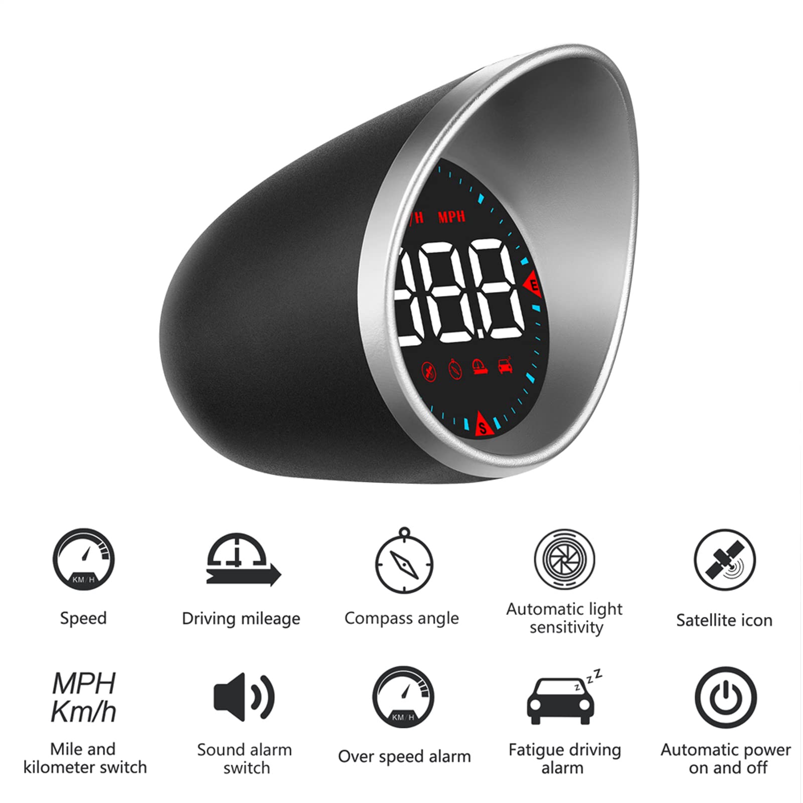 Compteur de Vitesse HUD pour Voiture, écran numérique Intelligent Universel avec Tachymètre GPS pour Camion, Bus, Bateau, Moto