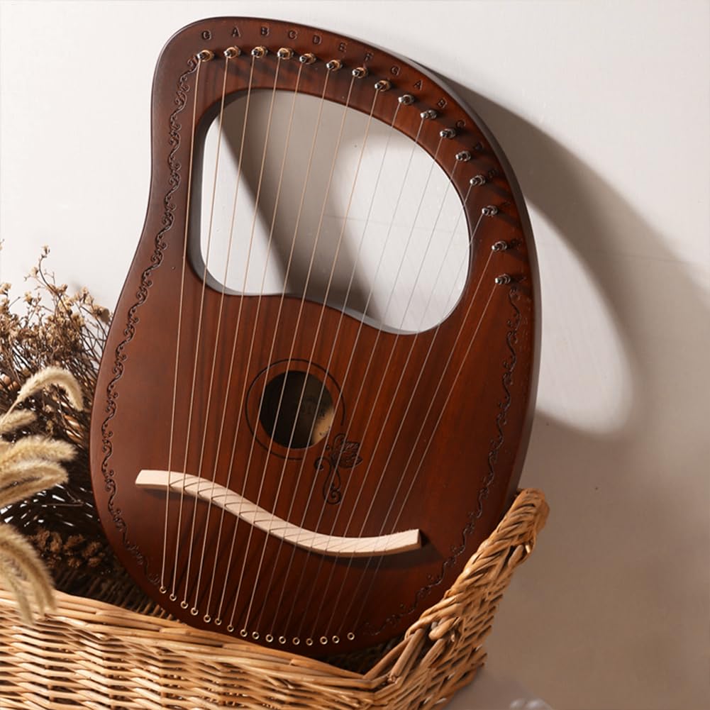 Lyre Arfen - Lyre 16 corde, strumento per corde, in mogano, robusta arpa | in mogano, strumento professionale per gli amanti della musica, cordicella e custodia per concerti